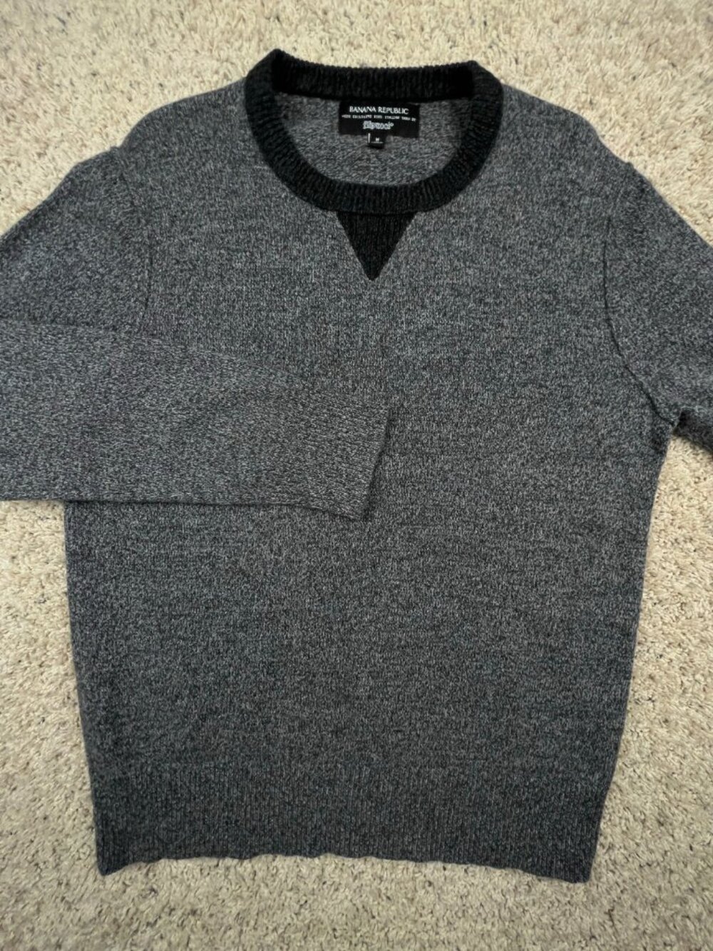 Banana Republic Filpucci Sweater Women Medium Wool Blend Yarn Pullover Gray
